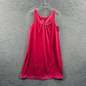 Vintage Vanity Fair Women Nightgown Size PTE Pink Satin Sleeveless Pullover‎